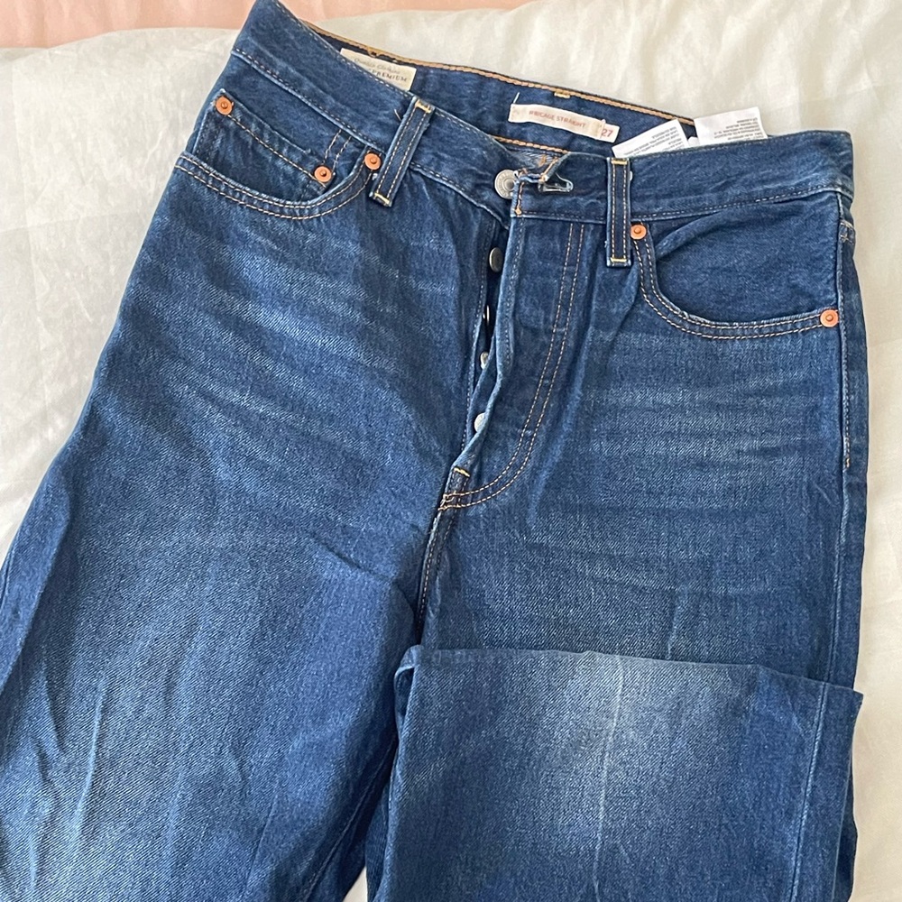 Levi's Straight Leg Blue Jeans Vintage Denim Look